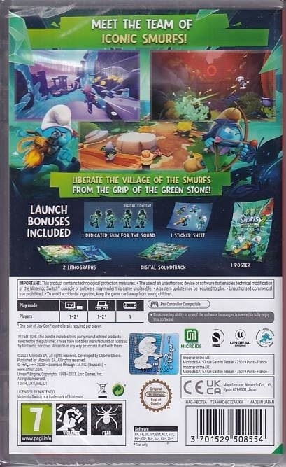 The Smurfs 2 The Prisoner of the Green Stone - Nintendo Switch spil (AA Grade) (Genbrug)